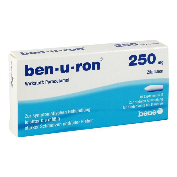 Paracetamol Z&auml;pfch. 250 mg (ben-u-ron)