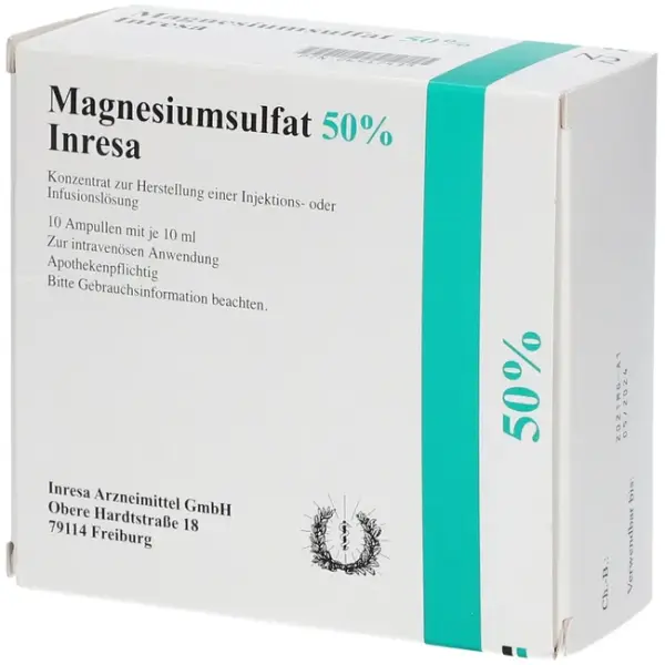 Magnesiumsulf. 50% Inresa 5g/10ml